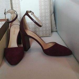 M. Gemi leather and suede heels